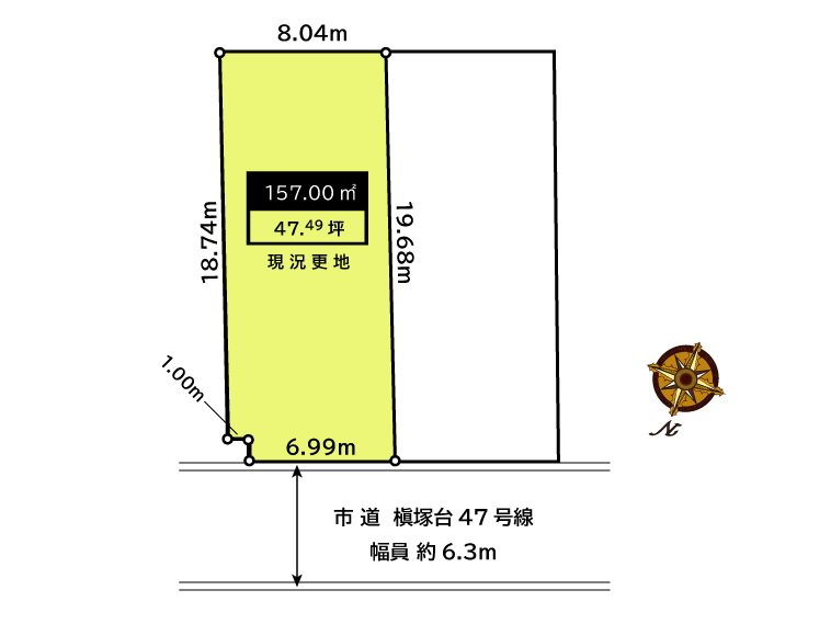 槇塚台３ 建築条件なし土地（東側）